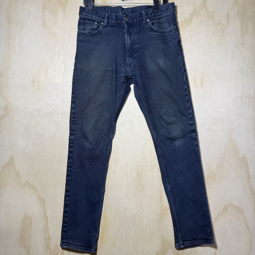 H&M Men's Black Slim Fit Stretch Denim Jeans Size‎ 32 Dark Wash Casual Pants